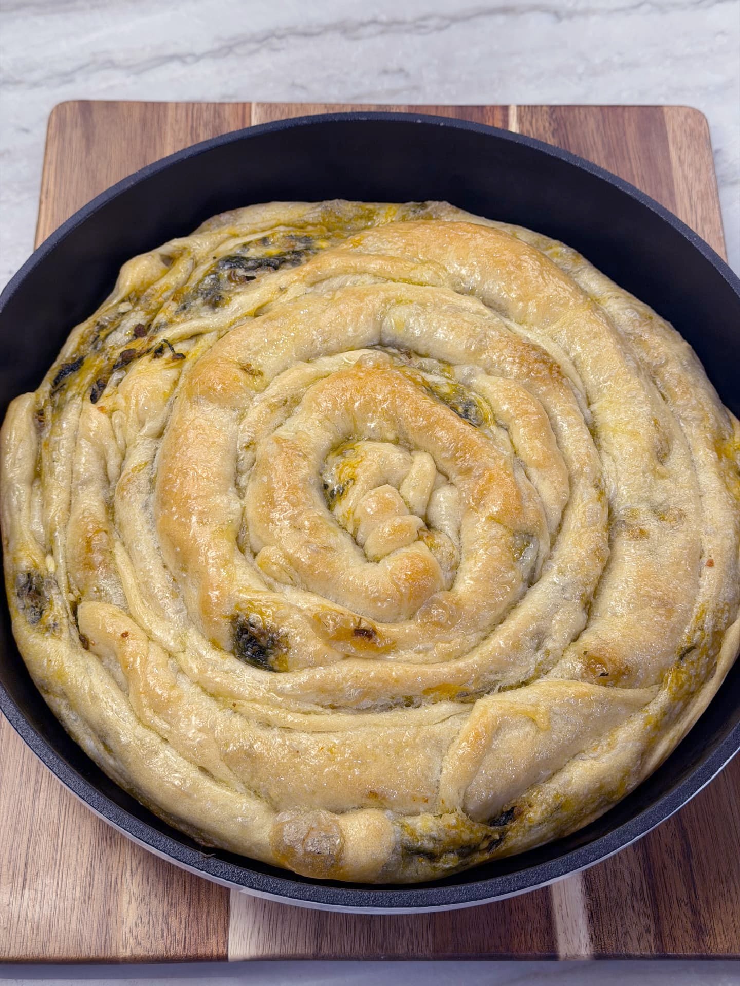 Bulgarian Banitsa with Ground Meat, Spinach & Feta
